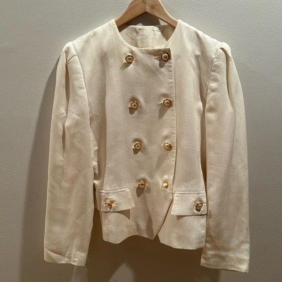 Vintage Albert Nipon Cream Jacket 6 - Picture 1 of 8